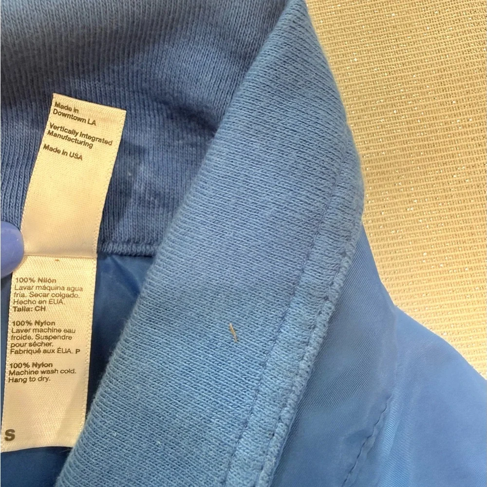 American Apparel Men's Windbreaker Jacket Blue Size‎ Medium Vintage RARE Zip up